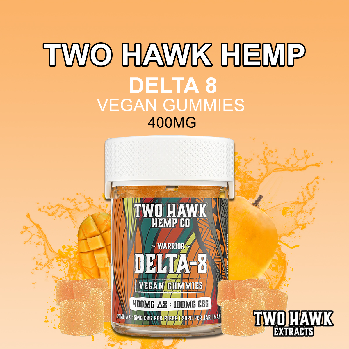 🍃TRY! Two Hawk Delta 8 Vegan Gummies Puffin Vape
