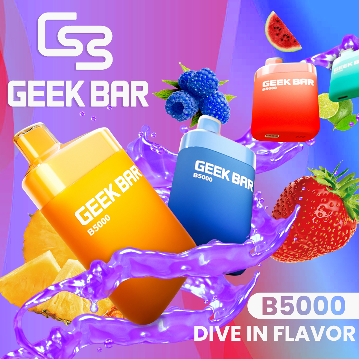 🌊Available! Geek Bar B5000 Disposable⚡ - Puffin Vape